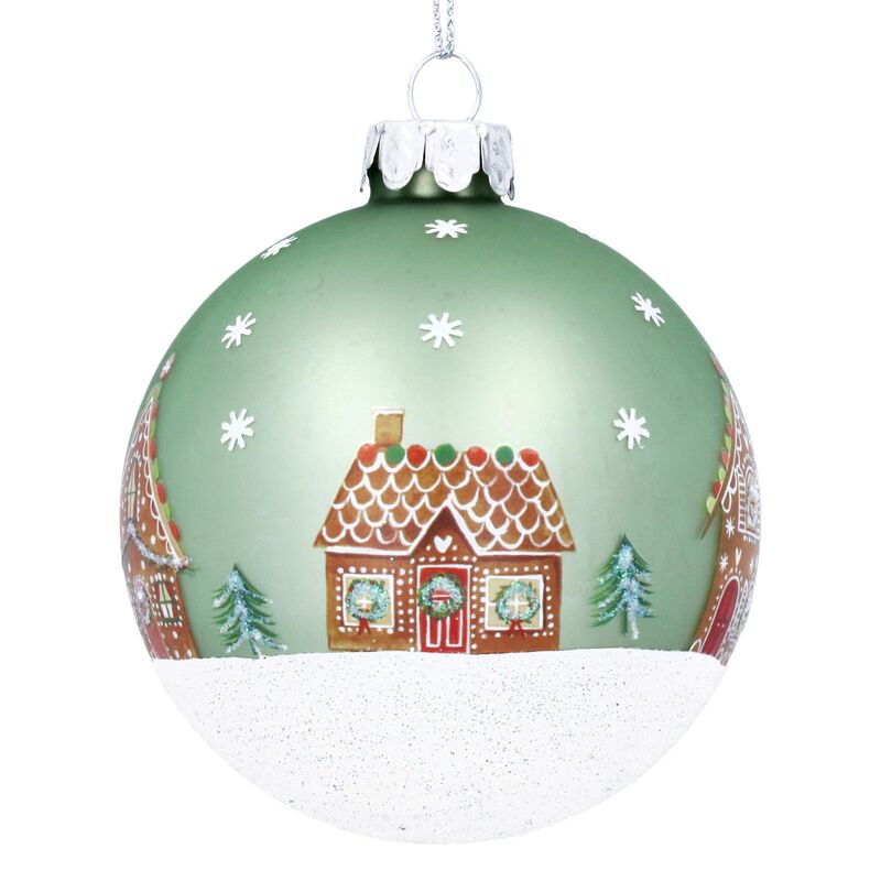 Gisela Graham Glass Ball W Gingerbread House image number 0